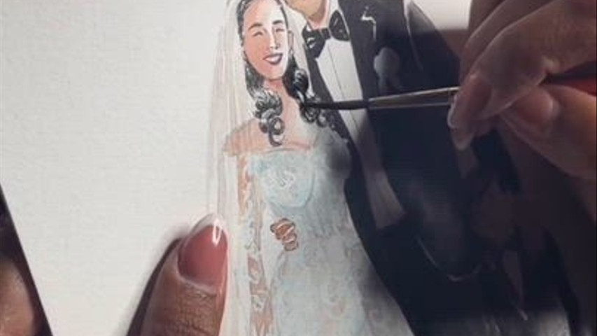 La pintura de los novios. 