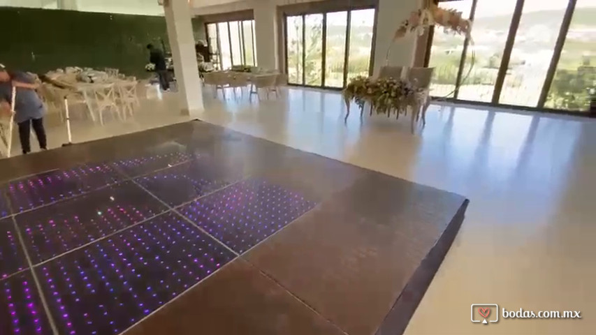 Pistas de baile iluminadas y de madera 