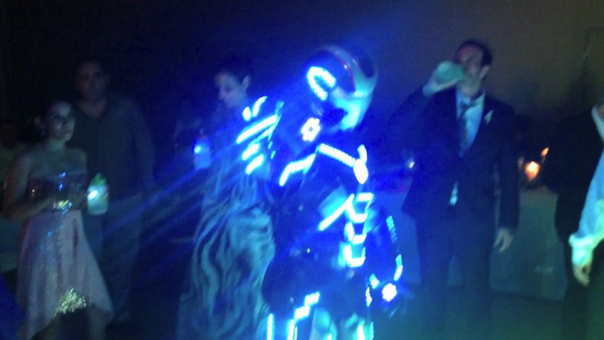 Iron Man robot Led by Silver Band 