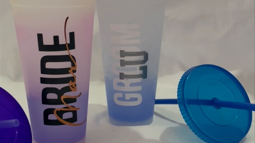 Vasos personalizados para novios