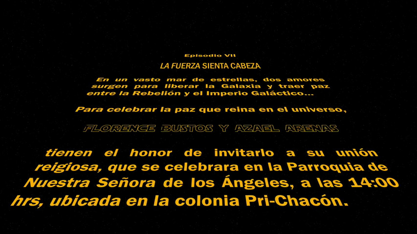 Star Wars invitación de boda