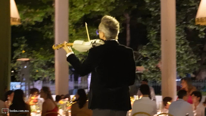 Violín en vivo durante la celebración en Quinta Montes Molina