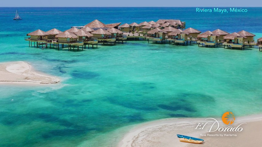 Bungalows sobre el agua en La Riviera Maya