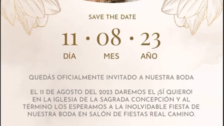 Invitación para boda con estilo romántico