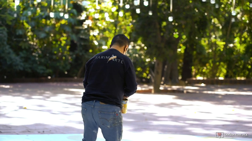 Pista de baile pintada a mano